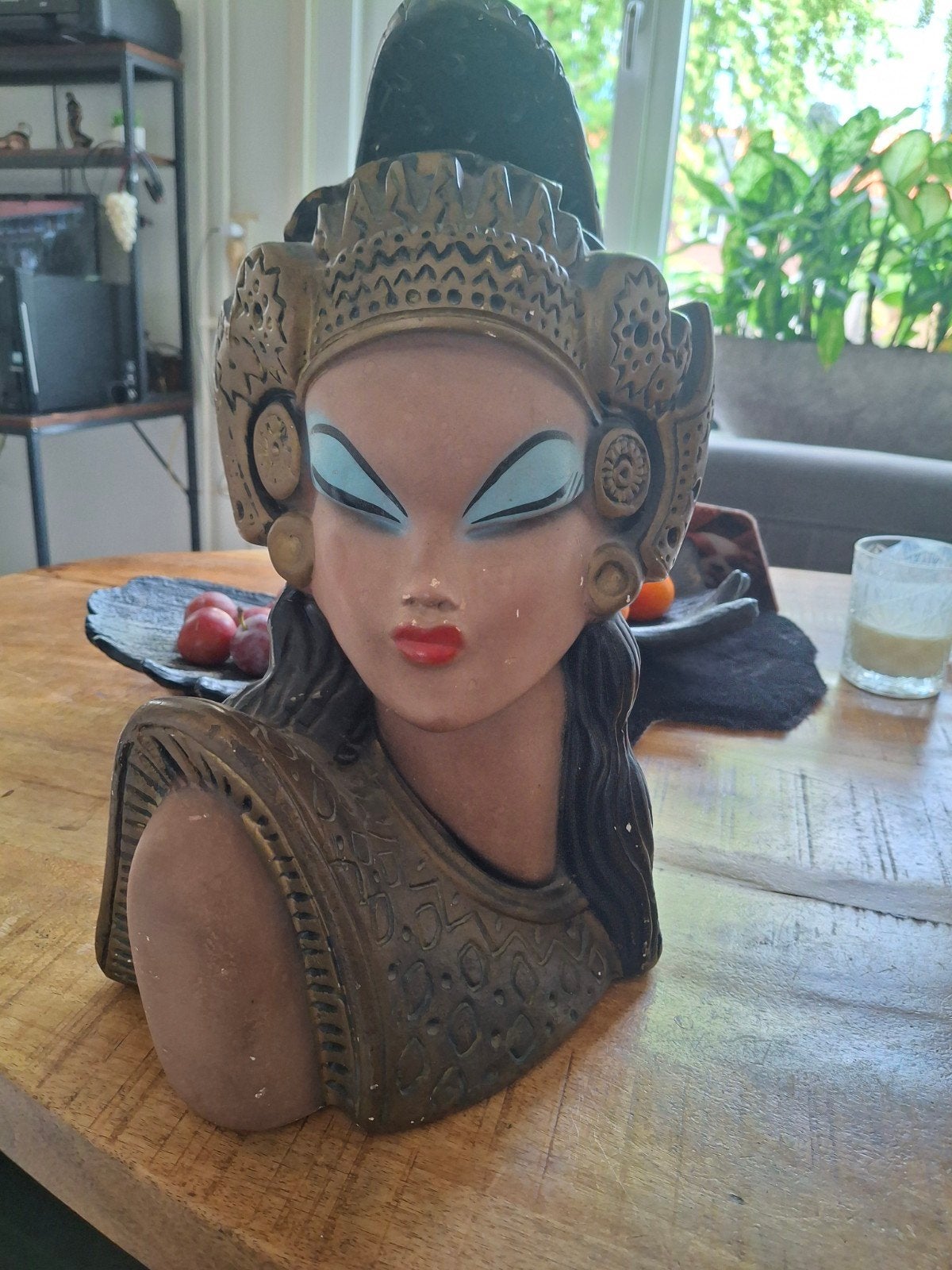 Vintage Balinese buste - Oosterse decoratie, Antiek en Kunst, Ophalen of Verzenden