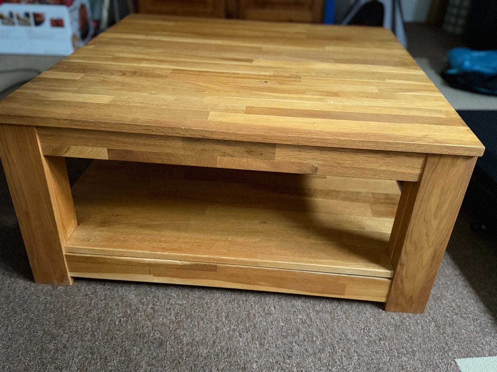 Blank eiken salontafel, Ophalen, Gebruikt, 50 tot 100 cm, 50 tot 100 cm