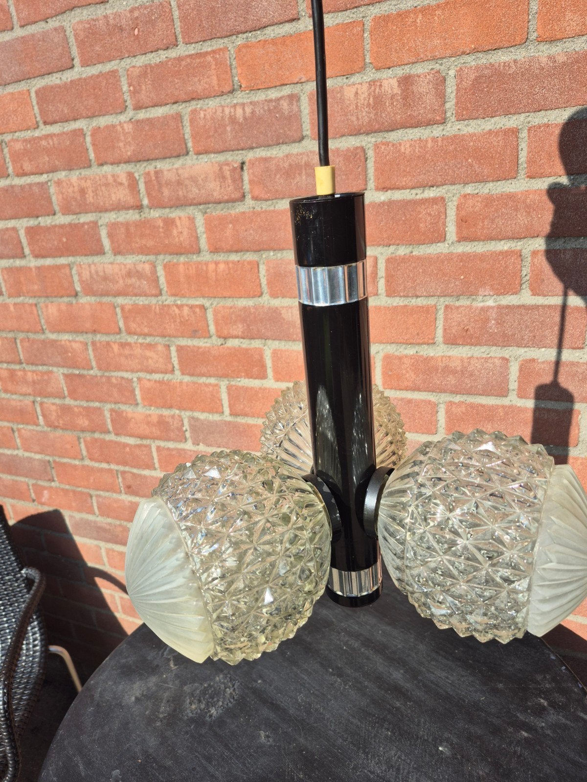 Vintage retro hanglamp jaren '60 / '70, Gebruikt, Vintage, Retro, Jaren '60, Jaren '70, Glas, E27 (groot)