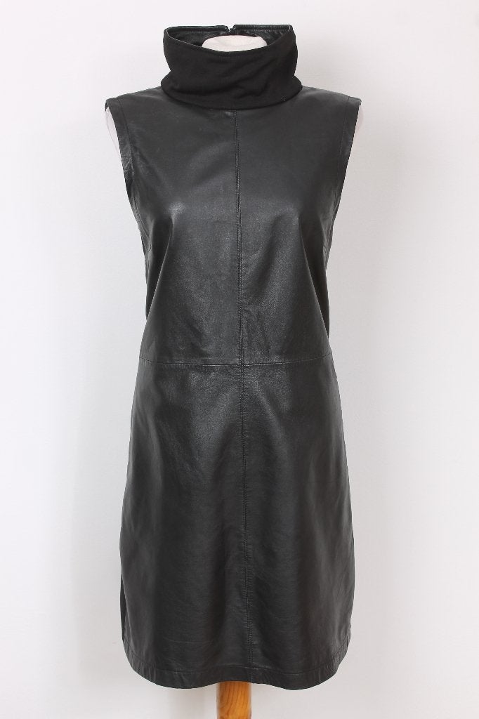 Herfst! Leren jurk van IBANA maat 40, Kleding | Dames, Maat 38/40 (M), Zwart, Ophalen of Verzenden, Zo goed als nieuw