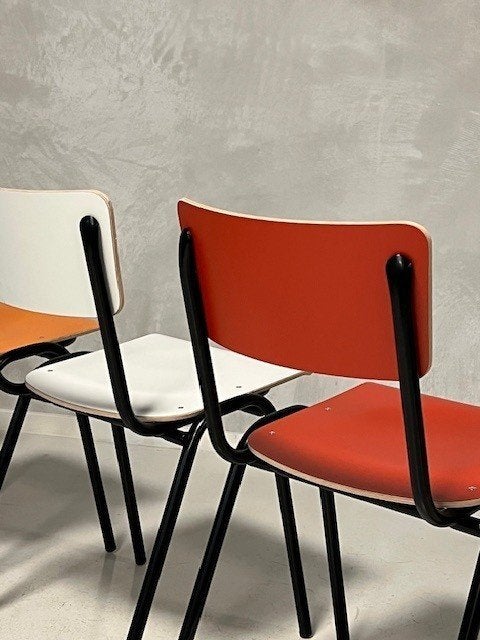 Retro eetkamerstoelen nieuw melamine 6 kleuren prijs p/stuk, Overige kleuren, ., Vintage, Nieuw