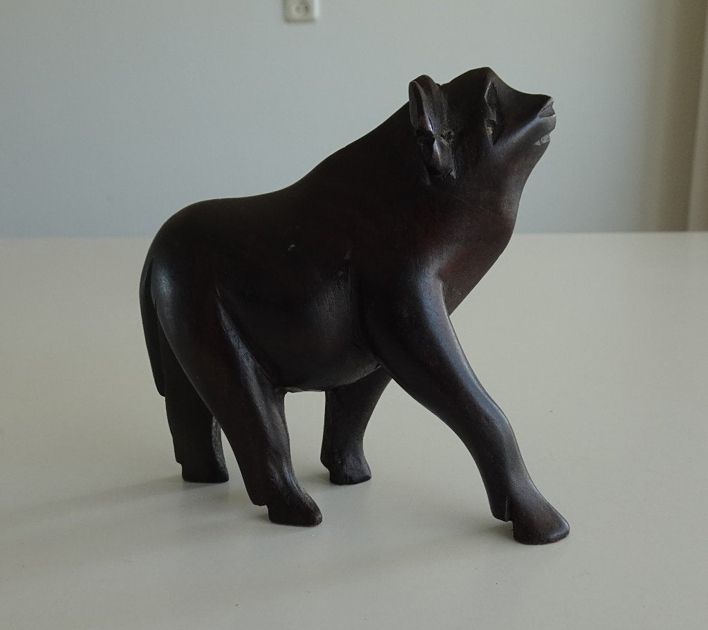Vintage Houten Beeldje van een Buffel, Ophalen