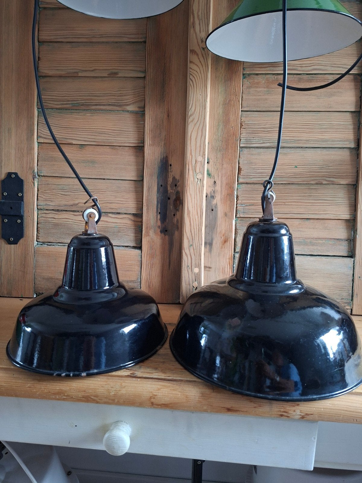 zwarte emaille industriële lampen , zwarte fabriekslamp, Ophalen of Verzenden