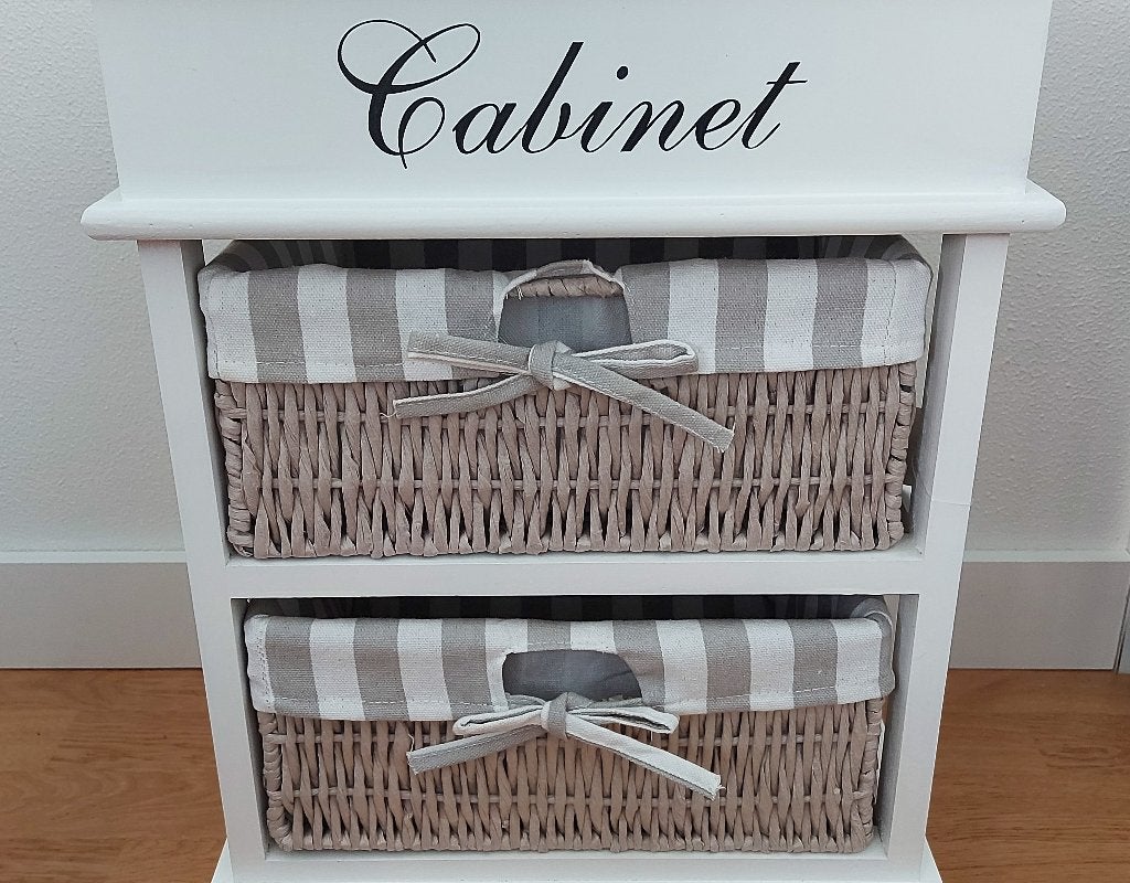 Kastje/Cabinet met 2 rotan mandjes (gestoffeerd), Ophalen, Nieuw