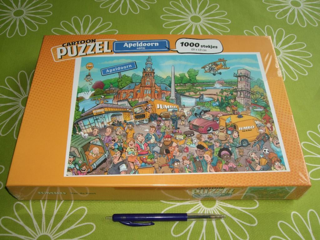 Nieuw in seal: Cartoon puzzel Apeldoorn editie - 1000 st, Hobby en Vrije tijd, Denksport en Puzzels, Nieuw, Legpuzzel, 500 t/m 1500 stukjes