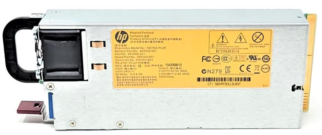 HP HSTNS-PD29 - 750W Platinum Power Supply for Proliant, Facturen@maascomputers.nl, Ophalen of Verzenden, Cargadoorweg 23, 6541 BT Nijmegen