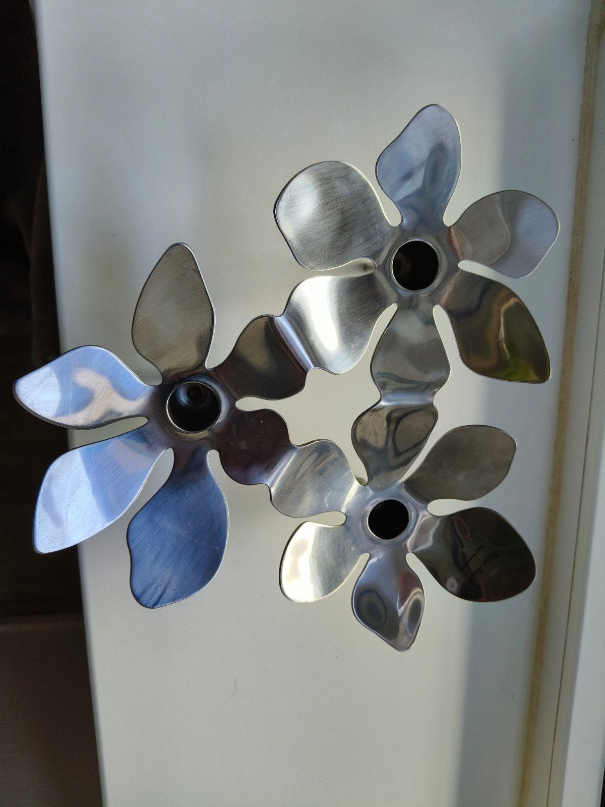 IKEA Monica Mulders bloem kandelaars RVS, Gebruikt, Ophalen of Verzenden, Zilver, Metaal