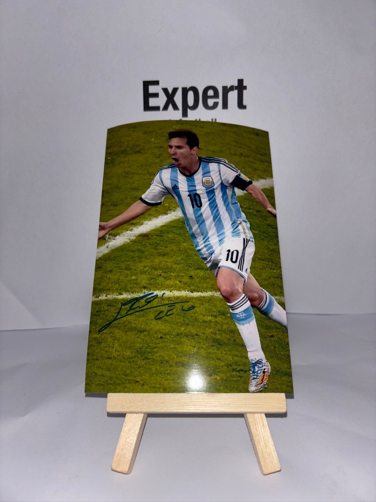 Messi gesigneerde foto - Argentinië, Ophalen of Verzenden, Nieuw, Buitenlandse clubs, Spelerskaart