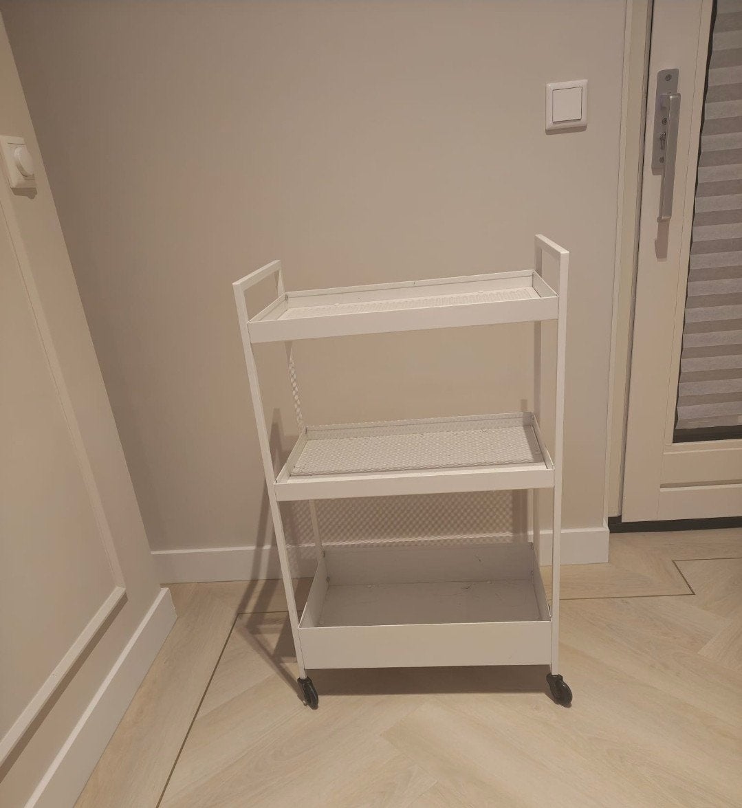 Ikea Nissafors trolly rolwagen werkkar keuken, Huis en Inrichting, Ophalen, Gebruikt, Wit, Metaal