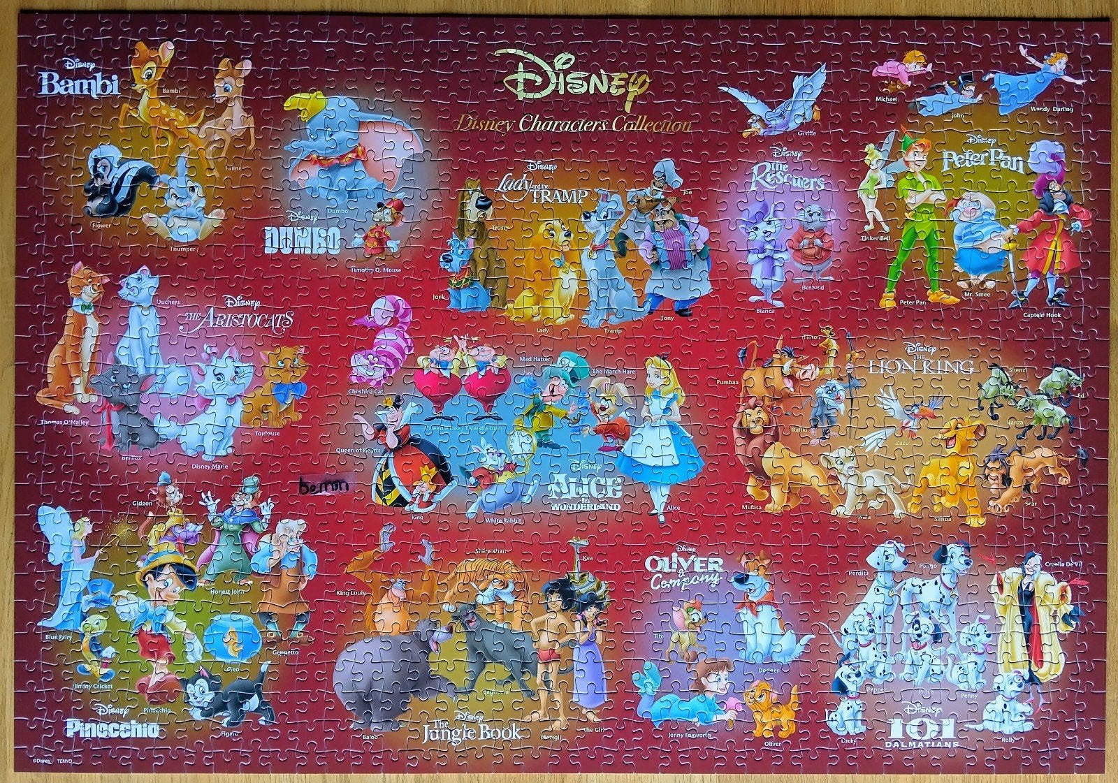 Disney puzzel Tenyo, Ophalen, 500 t/m 1500 stukjes, Zo goed als nieuw, Legpuzzel