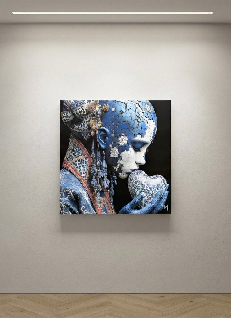 kunstwerk van de Franse kunstenaar NYX 'Cœur de Porcelaine, Ophalen of Verzenden