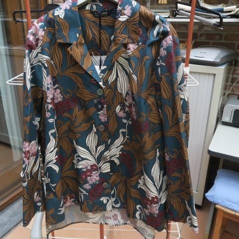 Jas nieuw print bruin groen 'S Max Mara mt 46, S Max Mara, Overige kleuren, Maat 46/48 (XL) of groter, Nieuw
