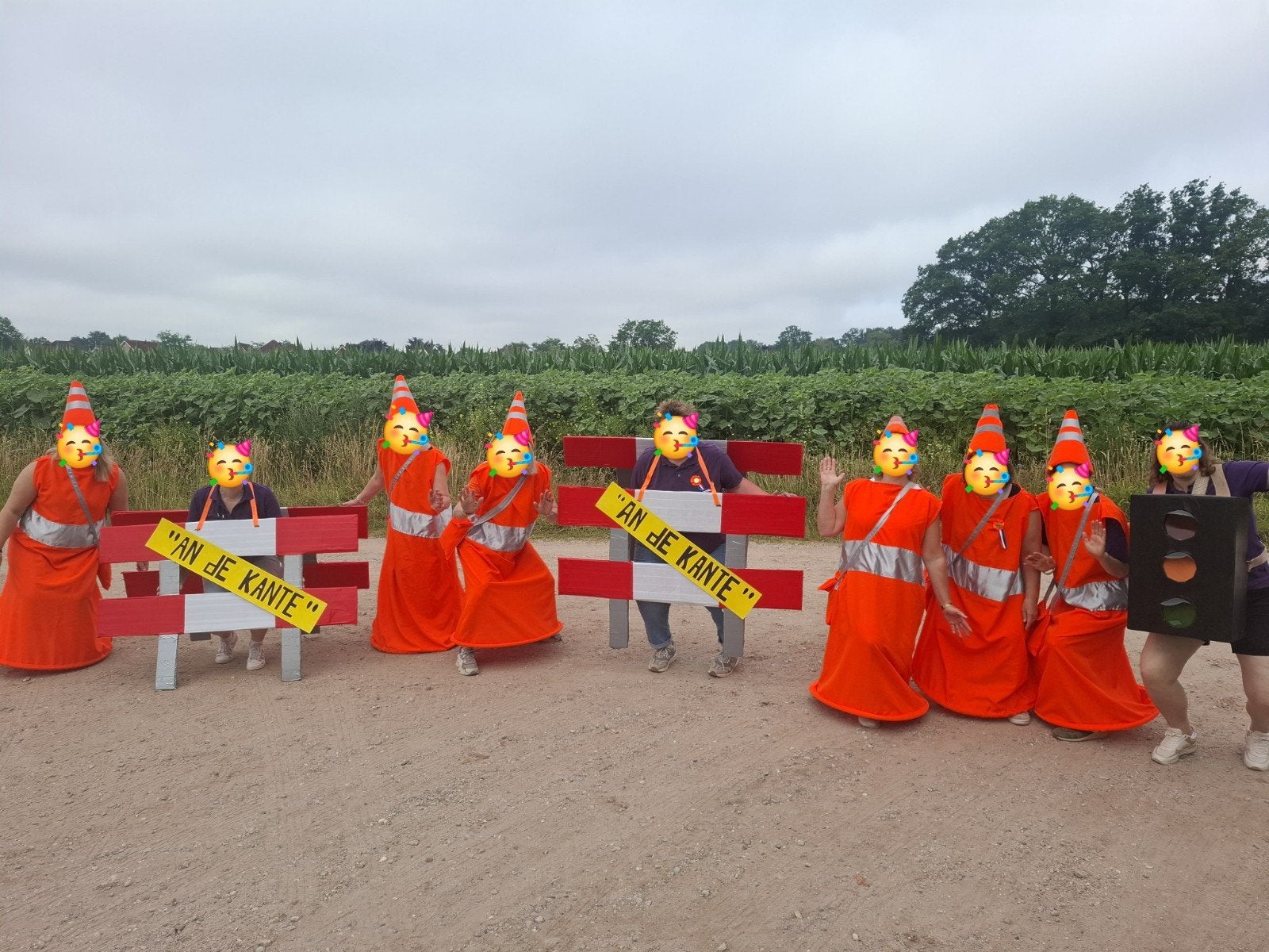 Opvallende Verkeerskegel Kostuums - Groepskostuum Carnaval, Ophalen of Verzenden, Gebruikt, Kostuum, Carnaval