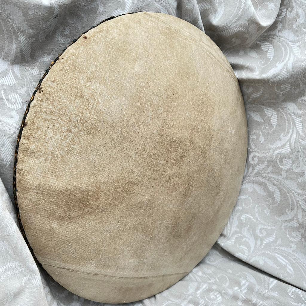 Antiek groot kantklos kussen 62 cm gevuld met paardenhaar, Ophalen of Verzenden