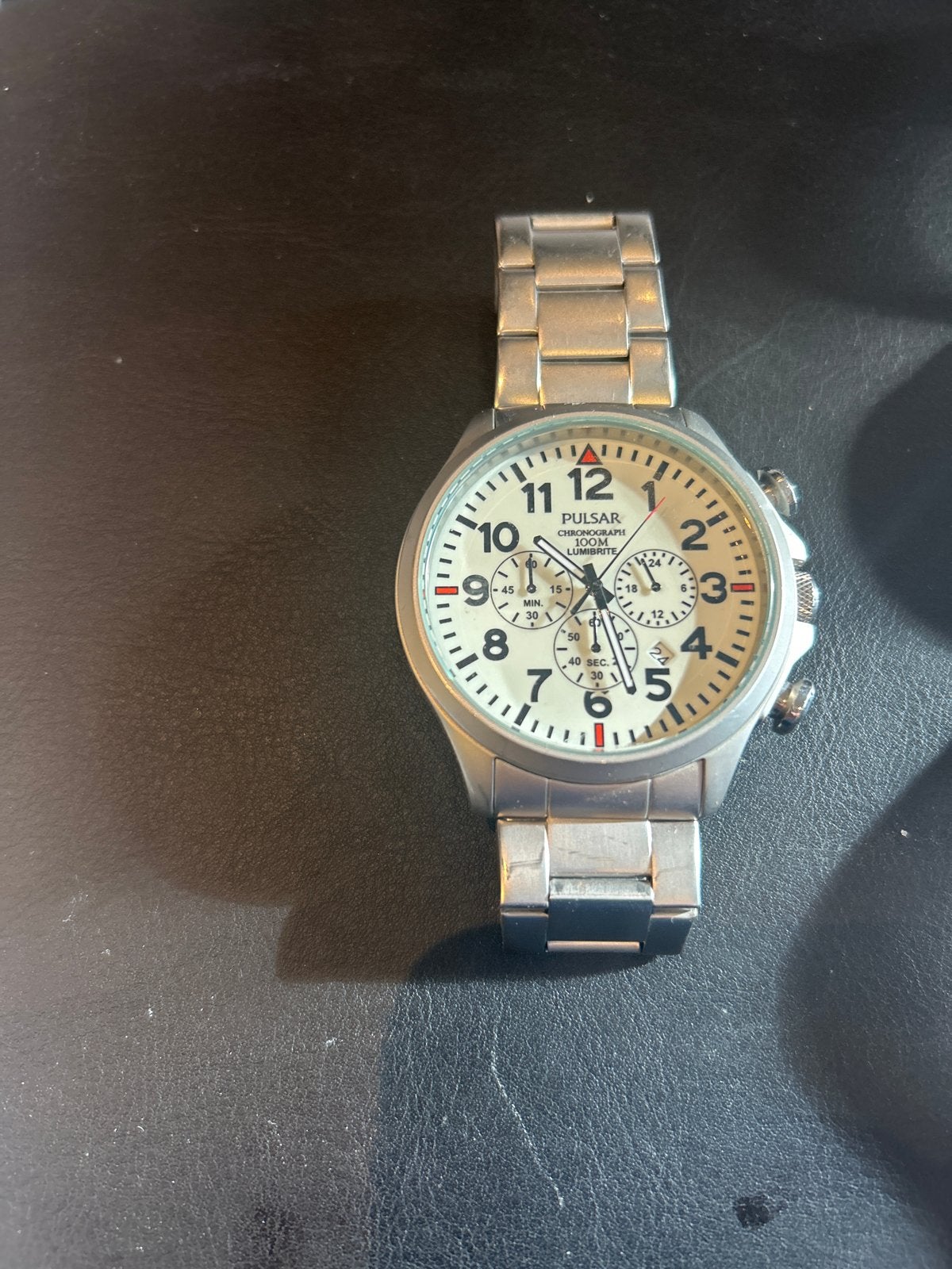 Pulsar Chronograaf Herenhorloge - Zo goed als nieuw, Overige merken, Staal, Polshorloge, Ophalen of Verzenden
