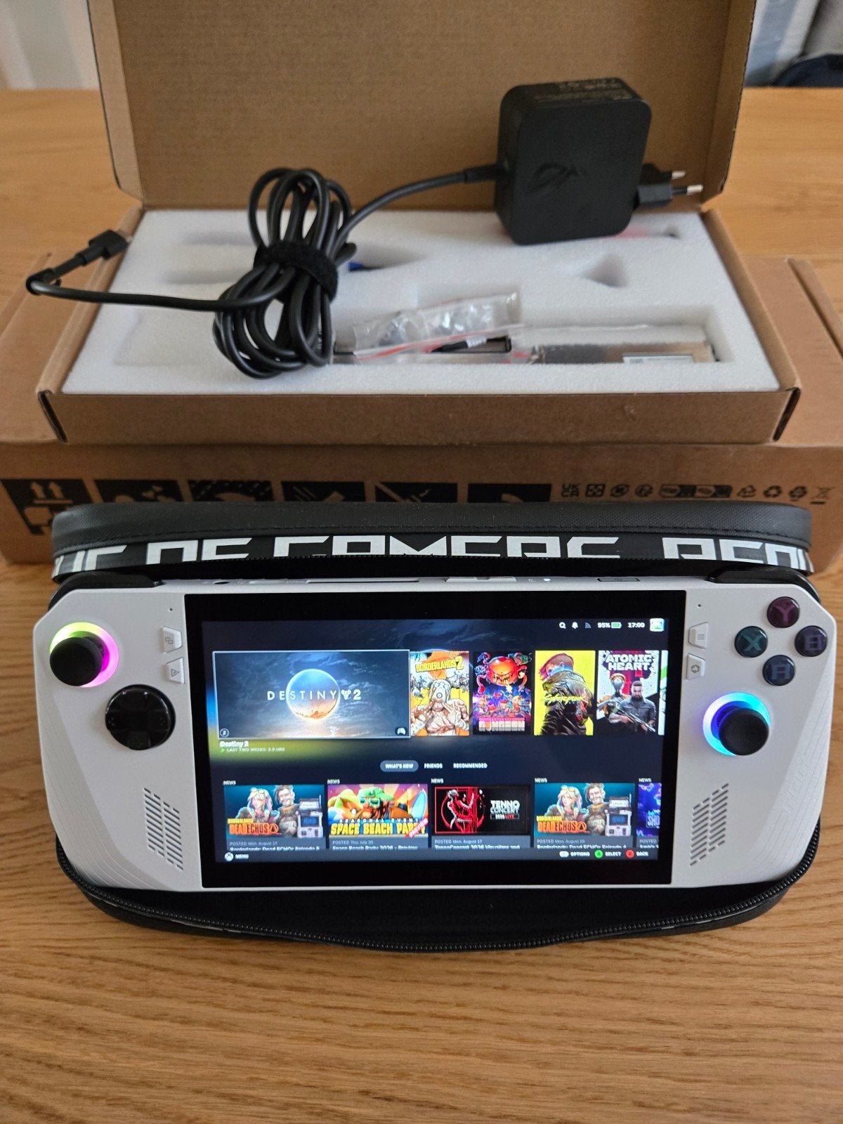 ROG Ally Z1E 74Wh mod, extra koeling, nieuwe sticks, case, Spelcomputers en Games, Spelcomputers | Overige, Ophalen of Verzenden