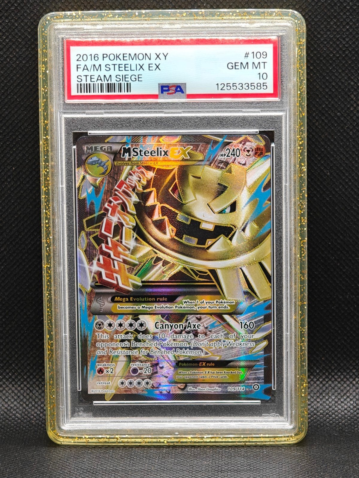 PSA 10 M Steelix EX 109/114 Full Art Steam Siege Pokémon, Ophalen, Nieuw, Losse kaart, Foil