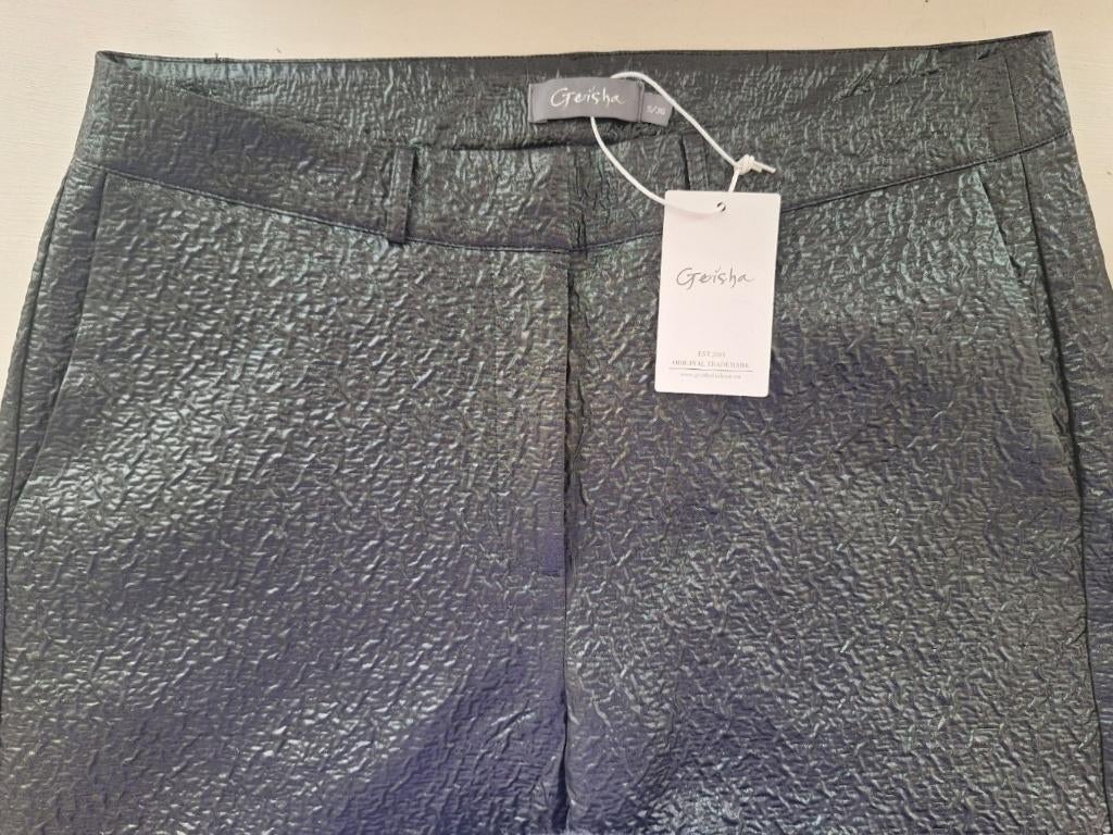 Geisha nieuwe antraciete metallic glitter broek, maat S 36, Kleding | Dames, Broeken en Pantalons, Geisha, Nieuw, Ophalen of Verzenden