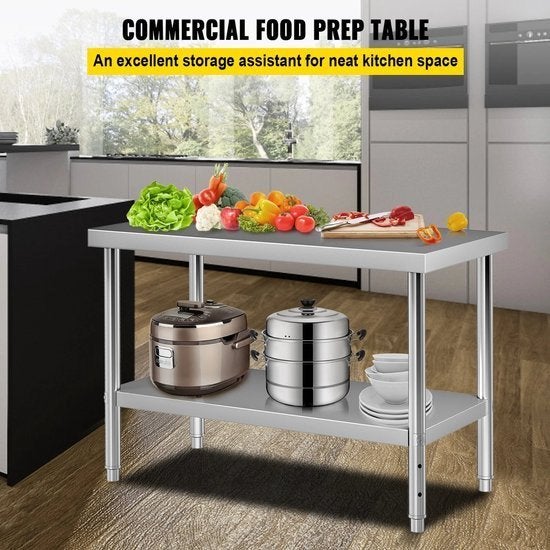 Roestvrijstalen Werktafel - Keukentafel - Keuken Werktafel -, Corvance B.V., Verzenden, Nieuw, Corvancebol@gmail.com