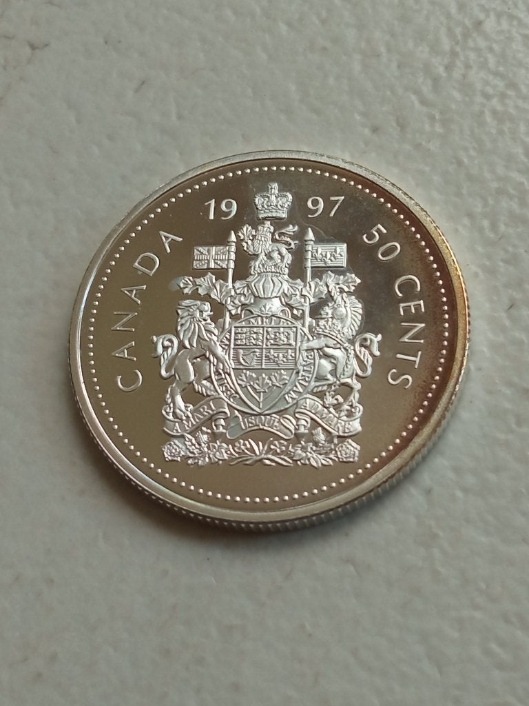 Canada 50 cent 1997., Postzegels en Munten, Munten | Amerika, Ophalen of Verzenden, Noord-Amerika, Losse munt, Zilver