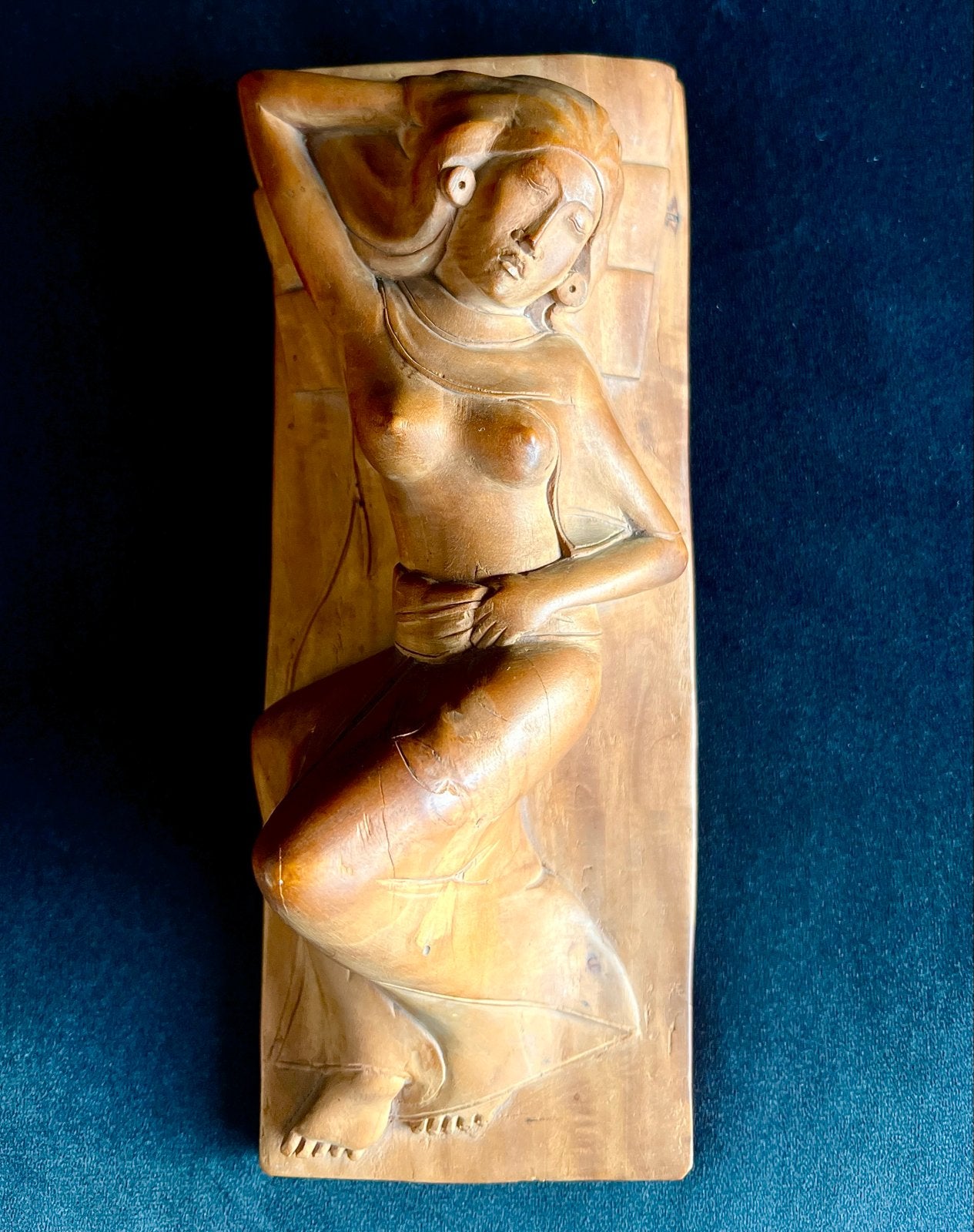 Pita Maha reliëf beeldje, Art Deco , circa 1940, Antiek en Kunst, Kunst | Beelden en Houtsnijwerken, Art deco, Ophalen of Verzenden
