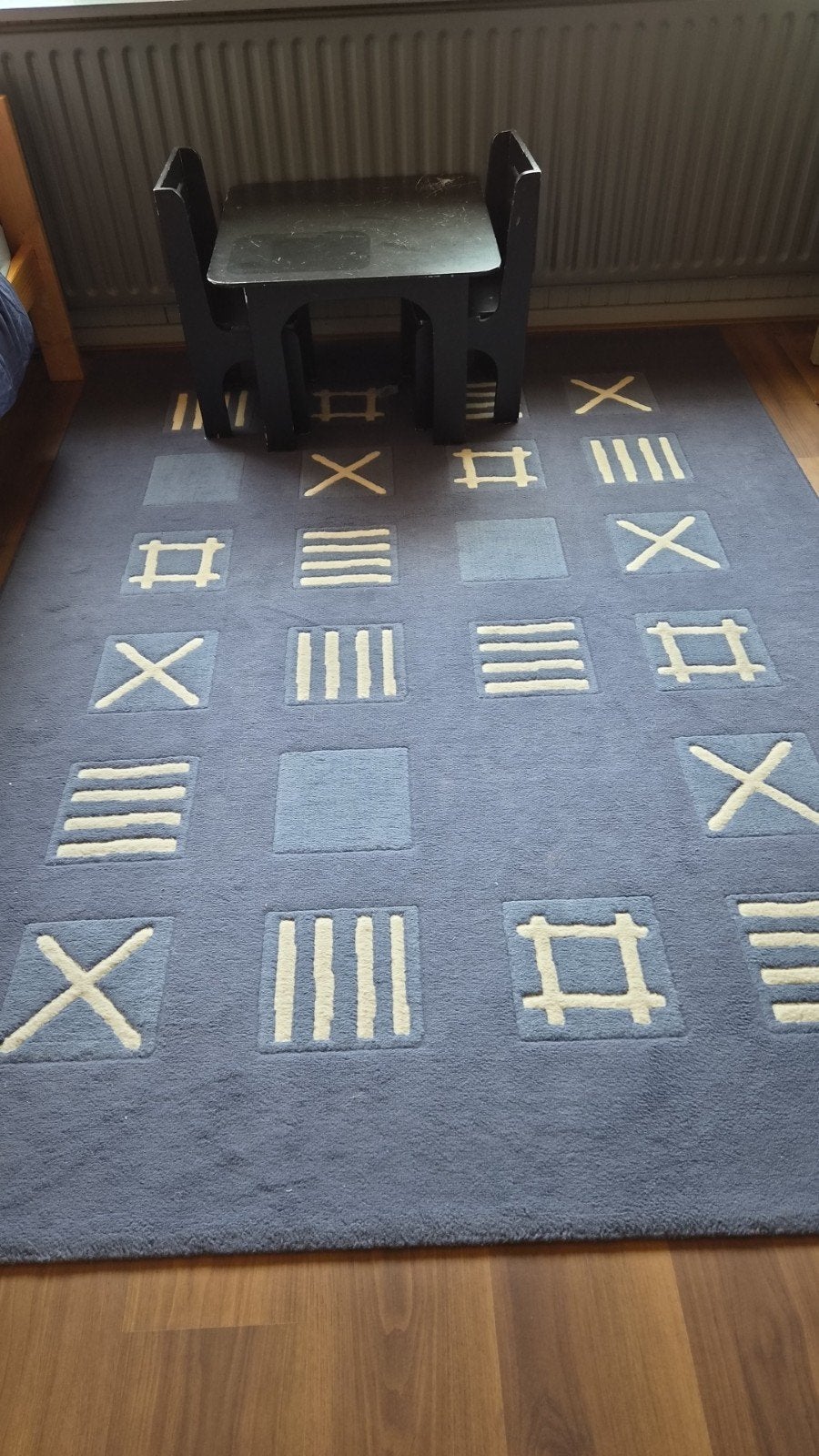 Blauw vloerkleed met patronen 170x230 cm, Ophalen, Gebruikt, 150 tot 200 cm, 200 cm of meer
