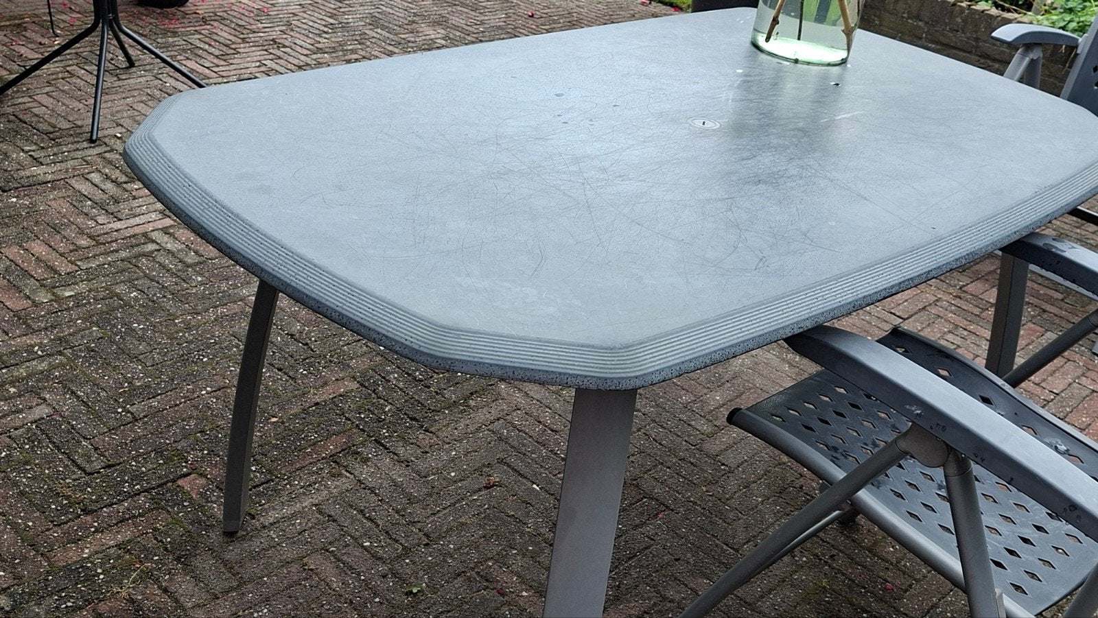 gratis tuintafel, Tuin en Terras, Tuintafels, Ophalen, Gebruikt, Rechthoekig, Kunststof