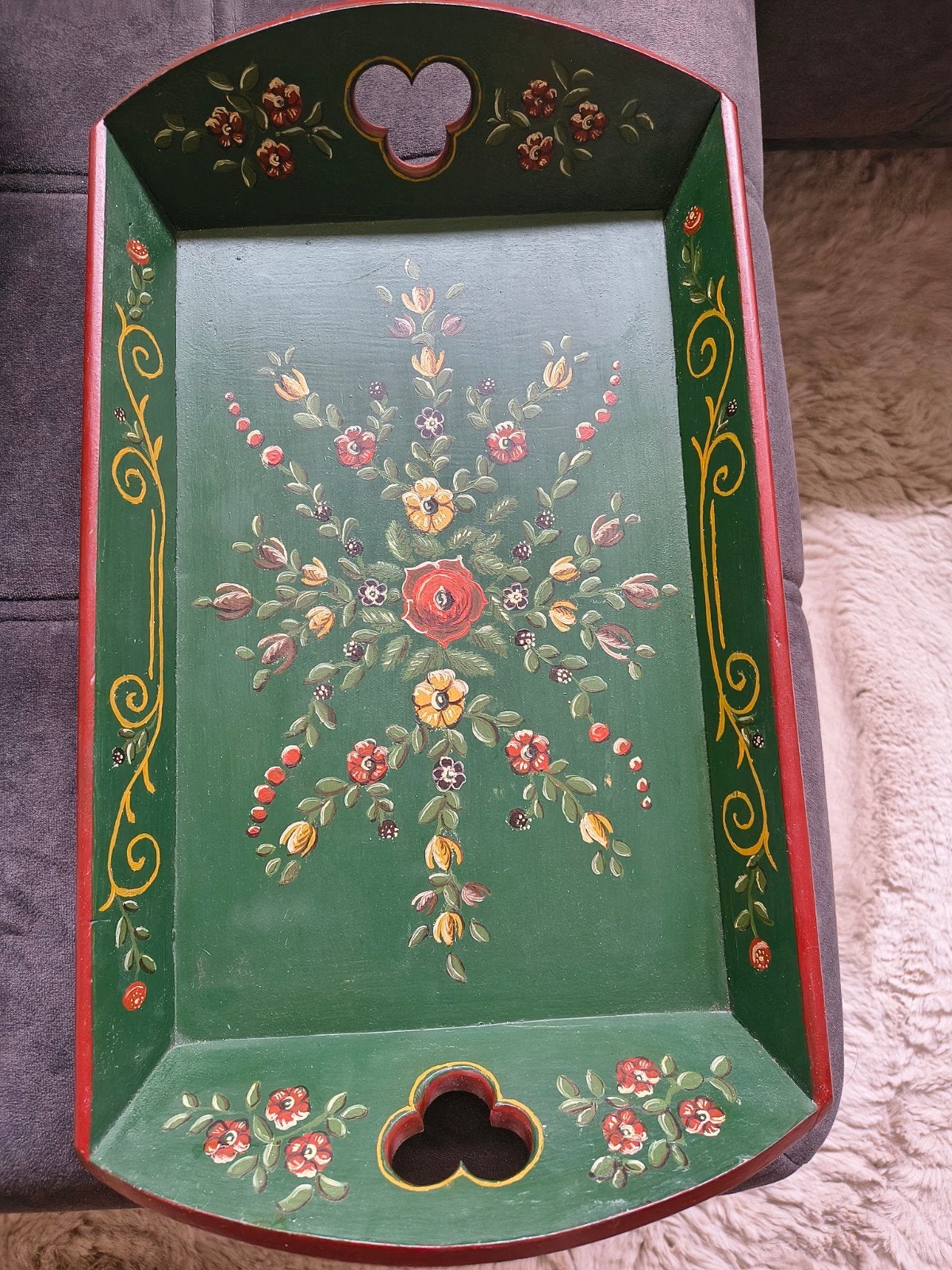 houten Hindeloopen dienblad, Huis en Inrichting, Woonaccessoires | Dienbladen, Ophalen of Verzenden, Handgemaakt, Rechthoekig