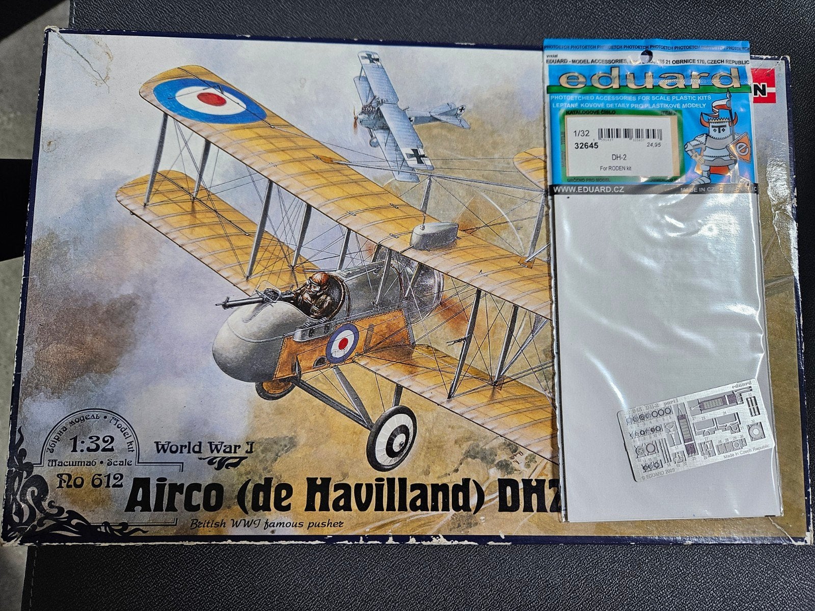 Roden Airco (de Havilland) DH2 1:32 met Eduard update set, Hobby en Vrije tijd, Modelbouw | Vliegtuigen en Helikopters, Ophalen of Verzenden