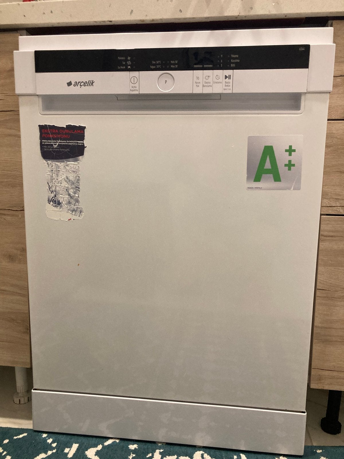 Arçelik 6344 vaatwasser 60cm - A++, Ophalen, Gebruikt, 60 cm of meer, Energieklasse A of zuiniger