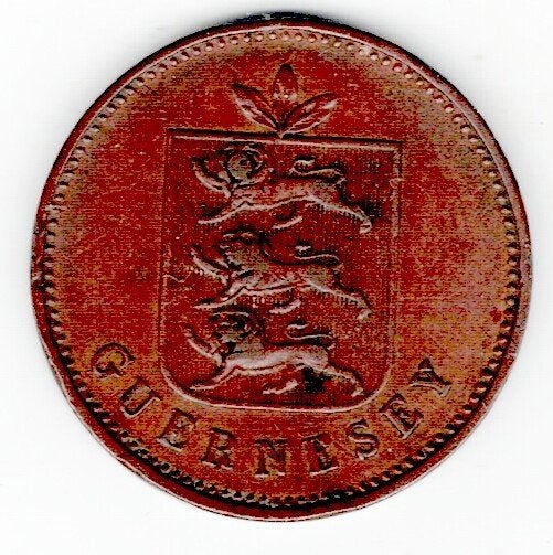 26-1527 Guernsey 4 doubles 1830, Postzegels en Munten, Verzenden, Overige landen, Losse munt