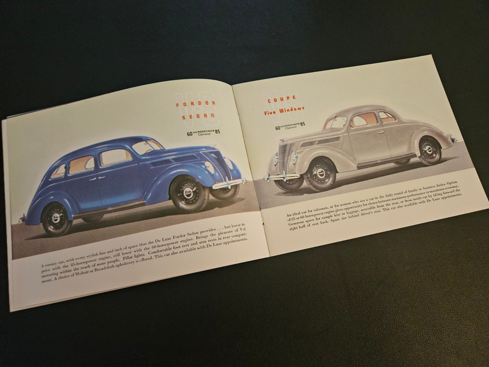 Brochure Ford V-8 Cars 1937 USA Reprint, Ophalen of Verzenden, Zo goed als nieuw, Ford