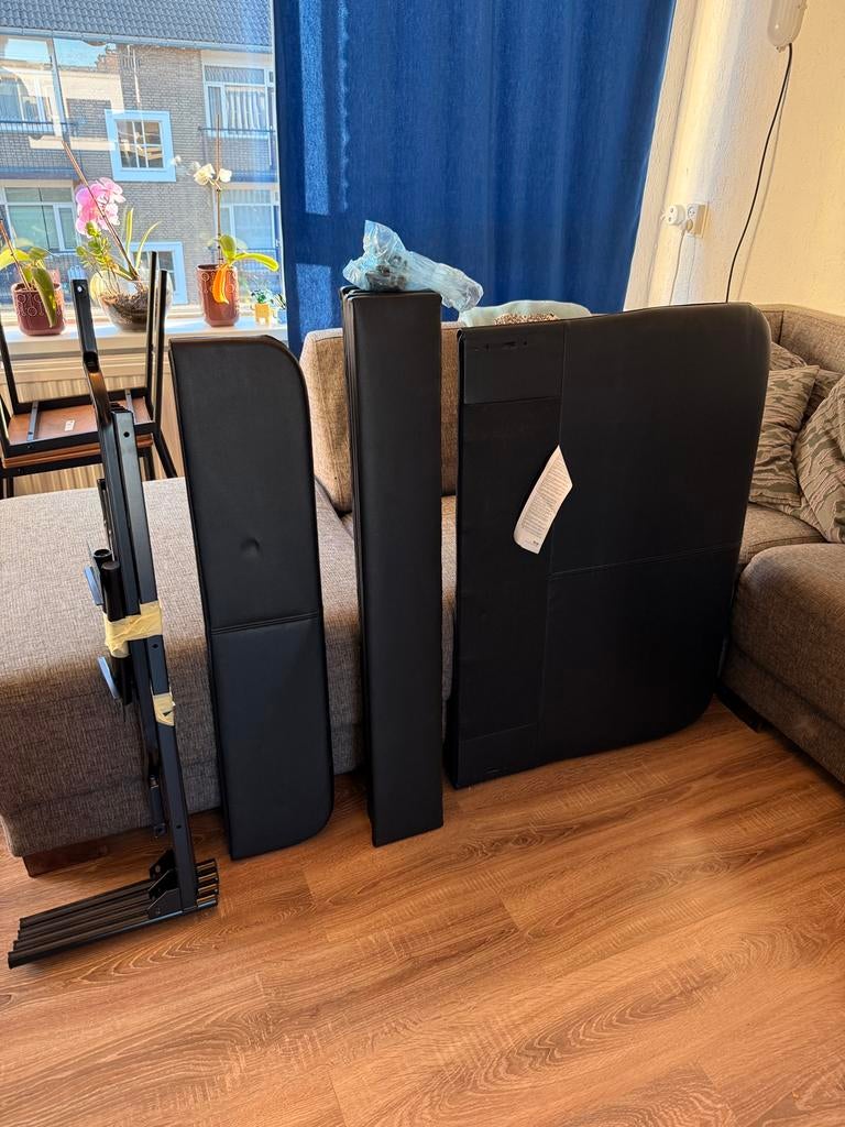Ikea slattum - gestofeerd bed faux leer, Ophalen, Overige materialen, 90 cm, Eenpersoons
