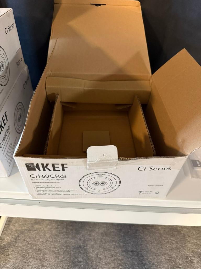 KEF Ci160QRds Dual Stereo Inbouwspeaker - NIEUW - 3 stuks, Overige merken, Nieuw, Ophalen of Verzenden, 60 tot 120 watt