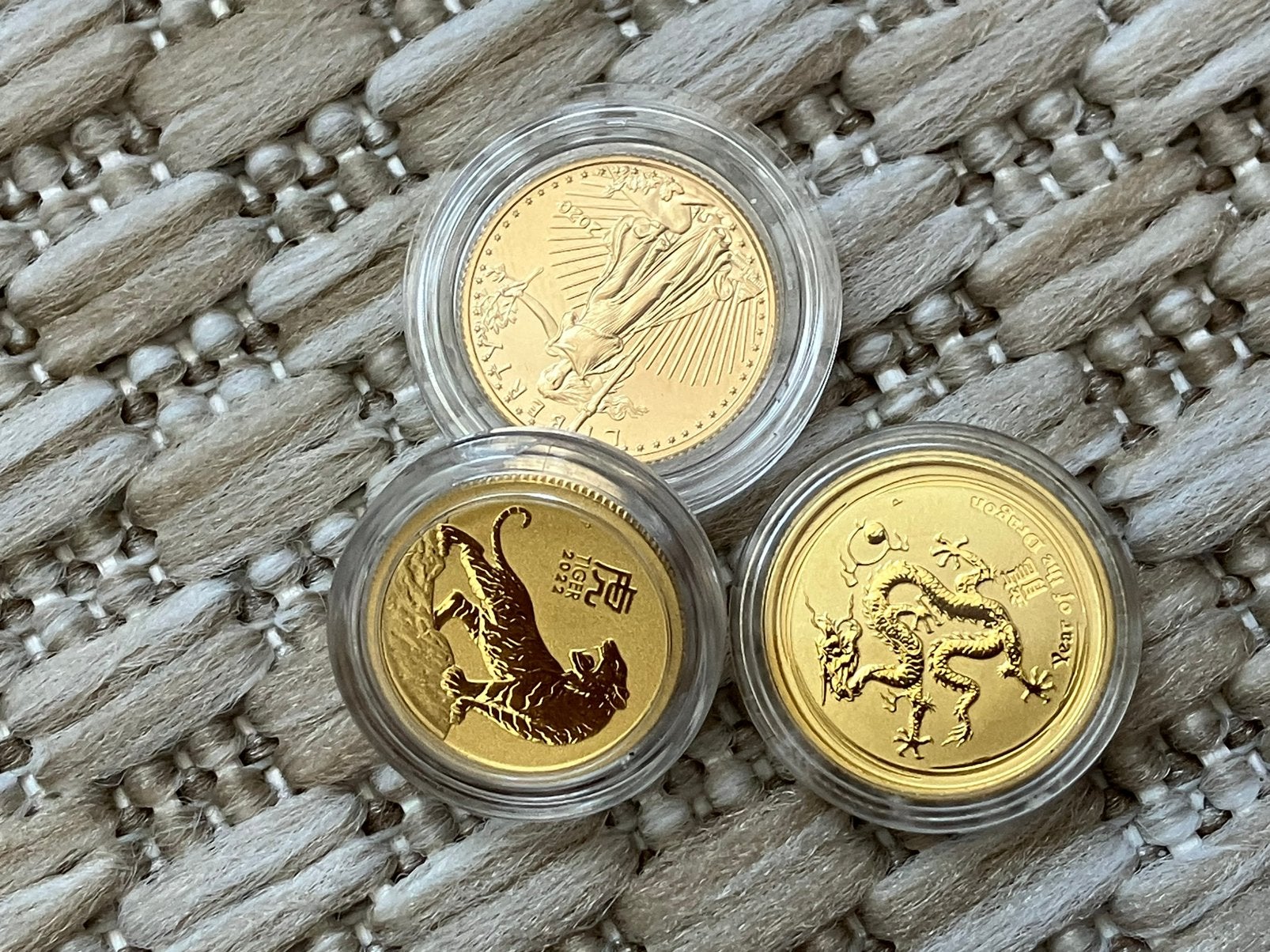 1/10 OZ gouden munten, Postzegels en Munten, Munten | Europa | Euromunten, Ophalen of Verzenden, Overige landen, Overige waardes