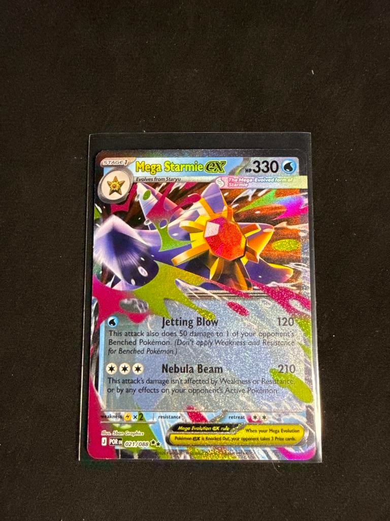 Mega Starmie EX Pokémon Kaart 021/088, Verzenden, Zo goed als nieuw, Losse kaart, Foil
