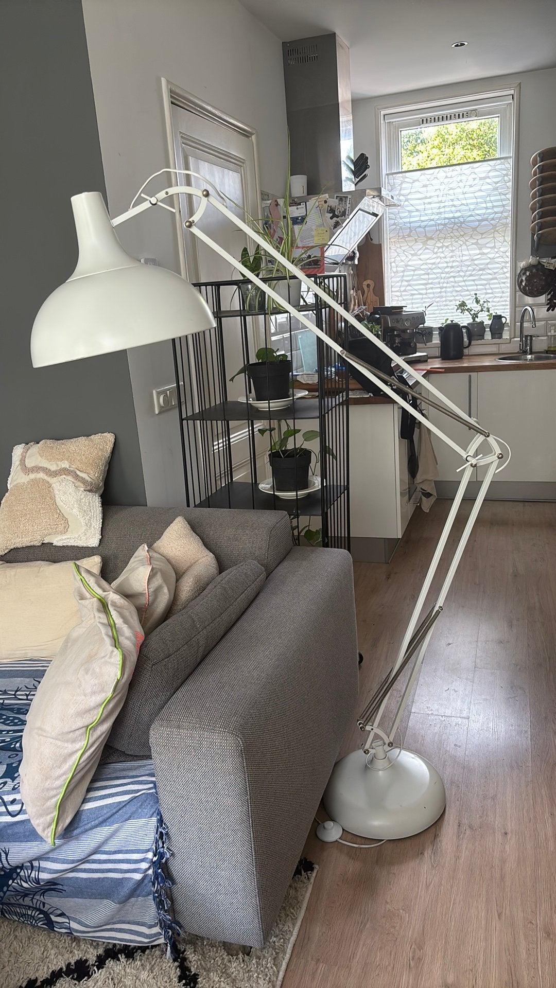 Vloerlamp wit, Huis en Inrichting, Ophalen, Gebruikt, Metaal, 150 tot 200 cm
