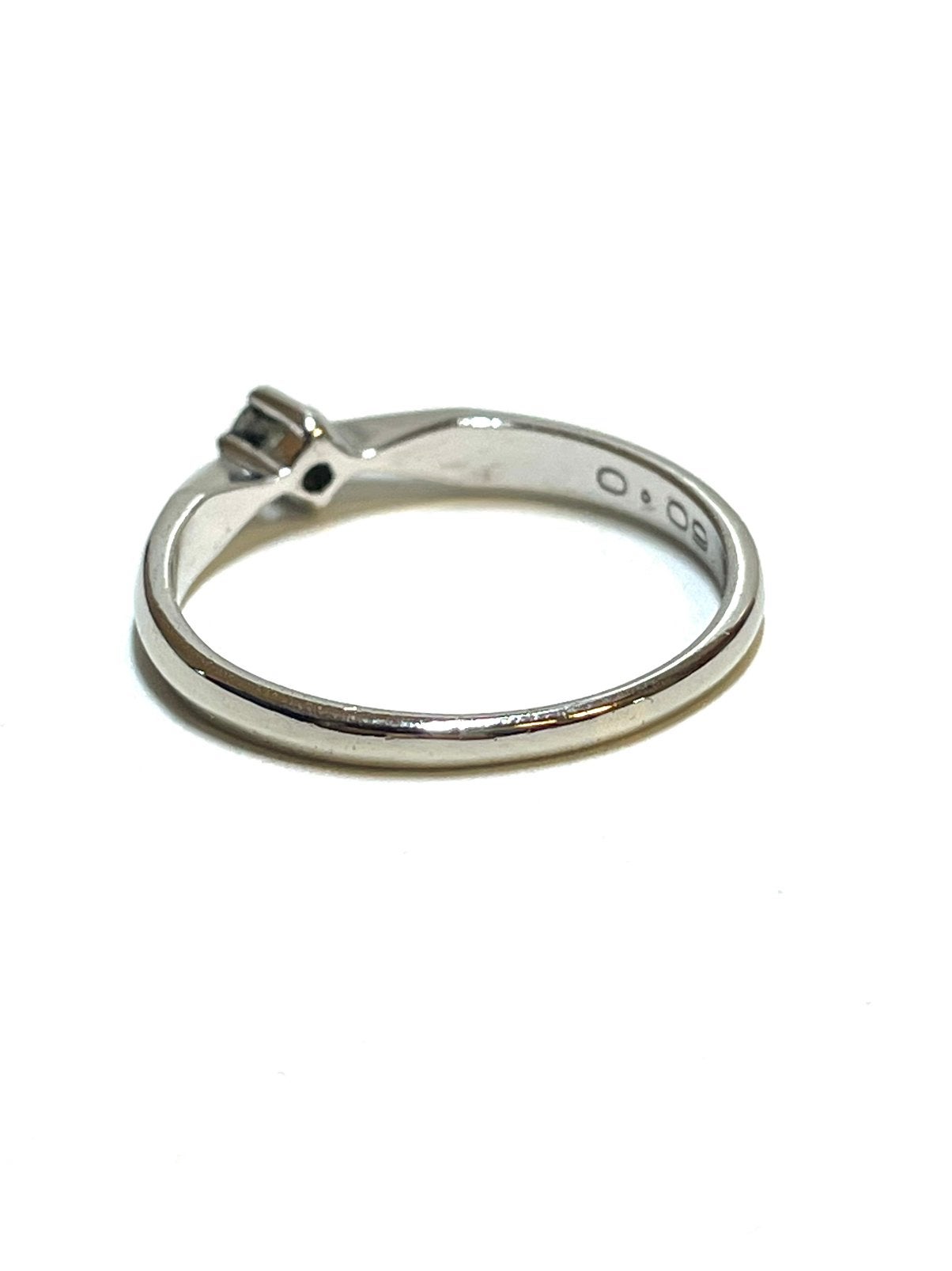 14k witgouden ring met een diamant, -, -, Ophalen of Verzenden, Zo goed als nieuw