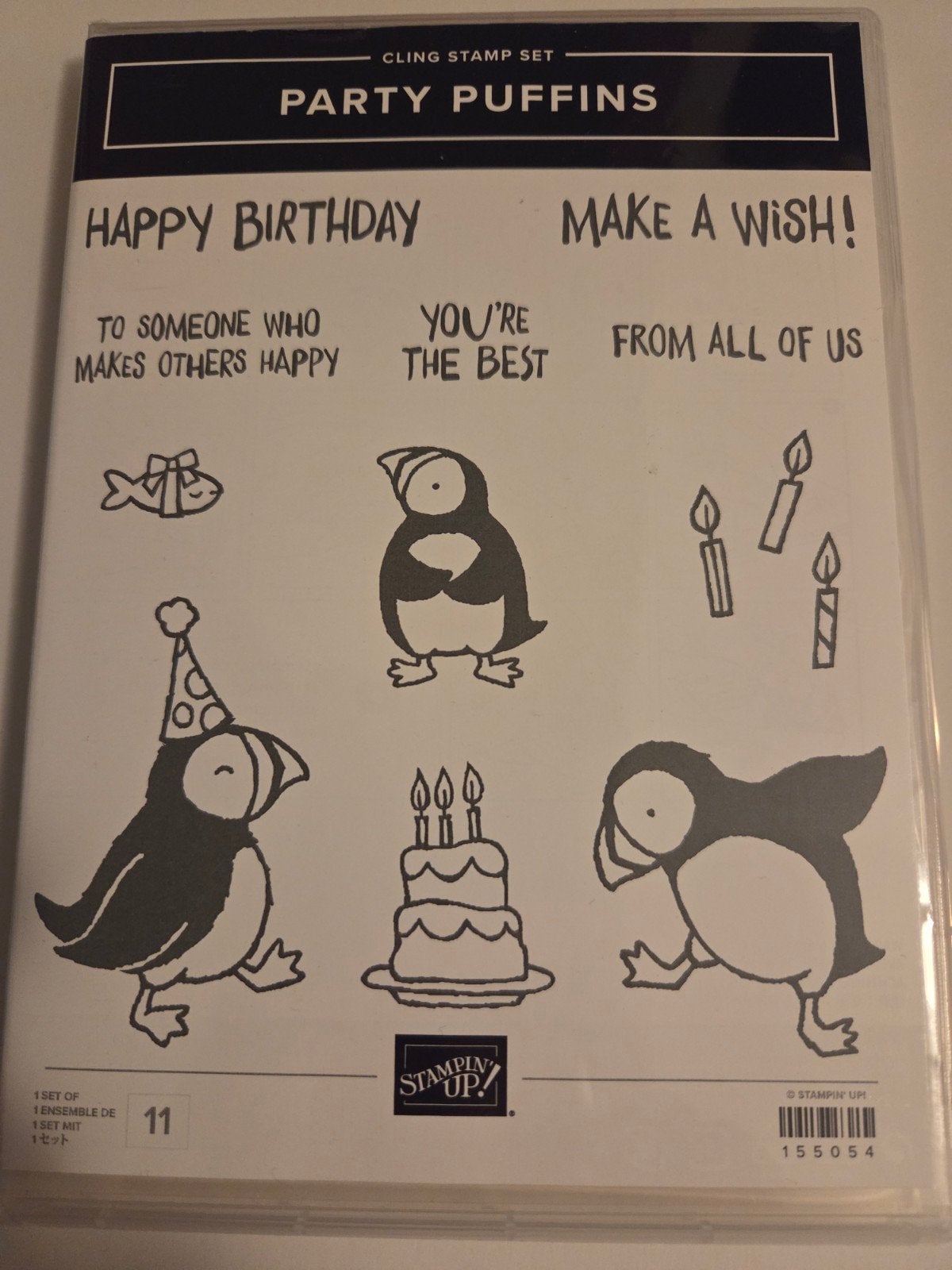 Stampin up party puffins, Ophalen of Verzenden, Zo goed als nieuw, Clearstamp
