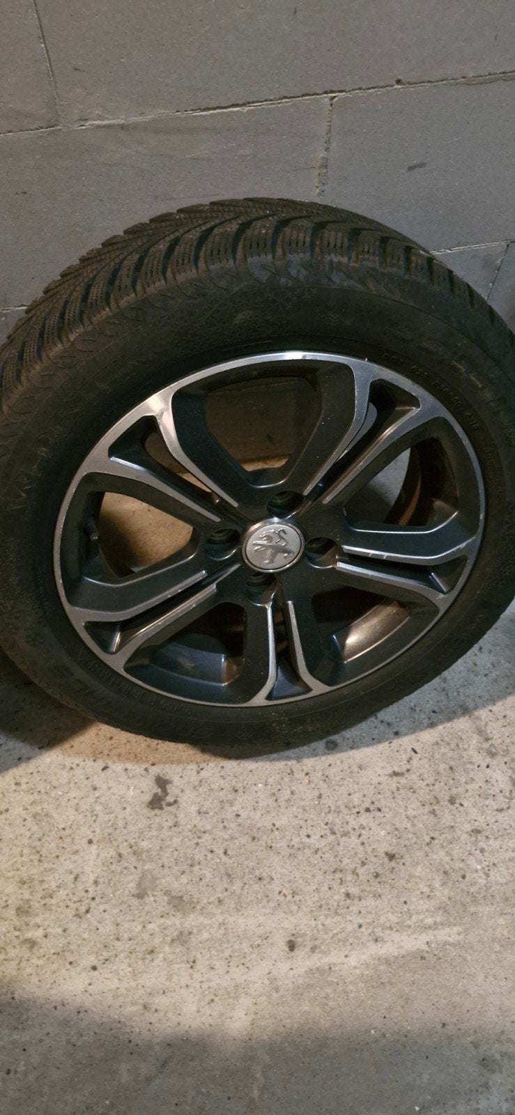 Winterbanden met velgen 195/55 R16 - Peugeot, Auto-onderdelen, Ophalen, Gebruikt, 16 inch, Banden en Velgen