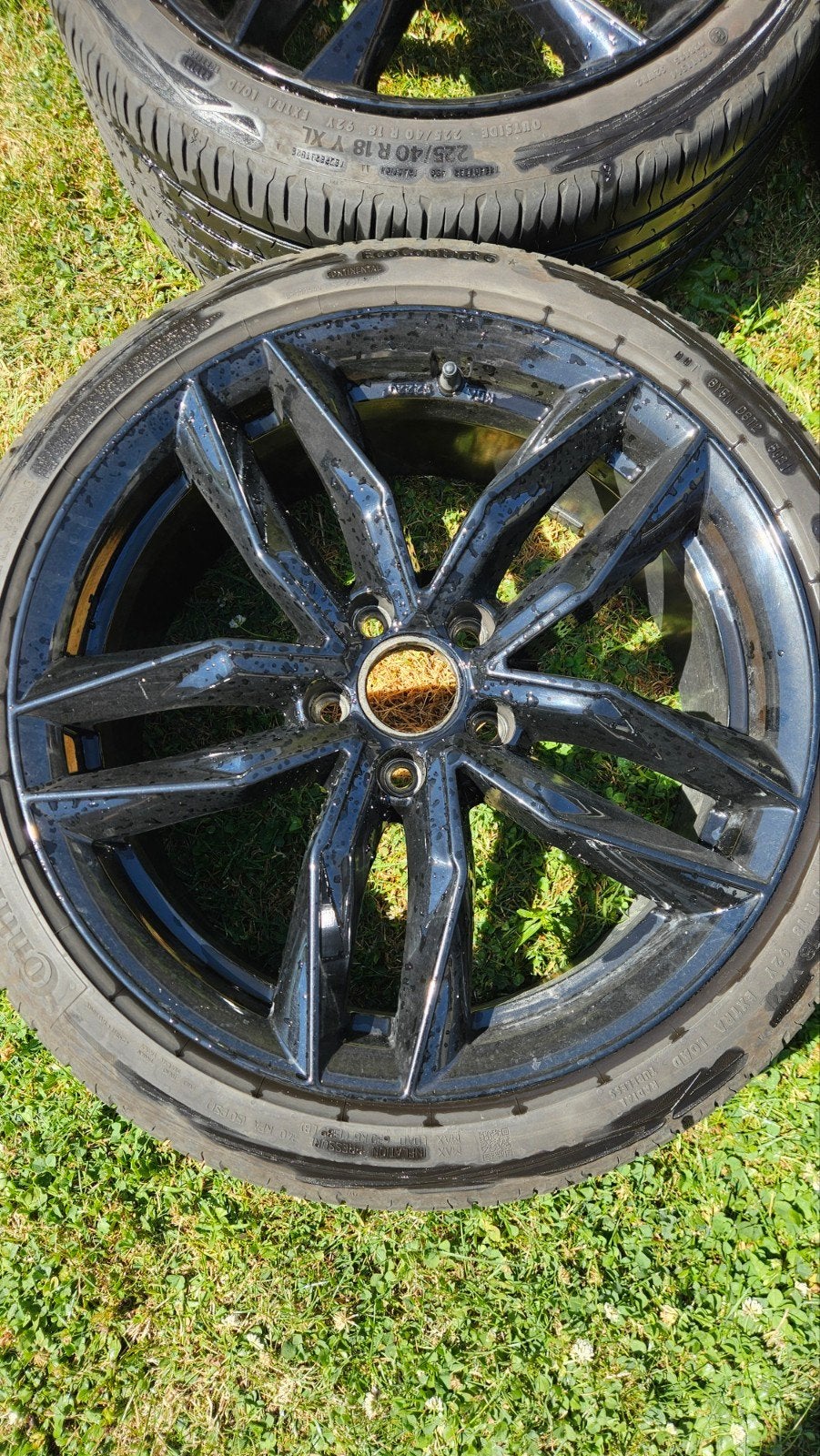 4x 18 inch velgen met Continental banden 225/40 R18, 18 inch, Gebruikt, Banden en Velgen, Ophalen of Verzenden