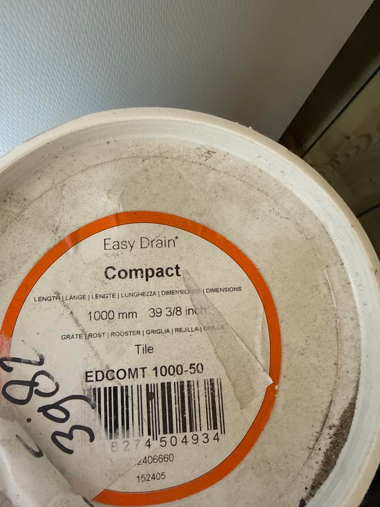 Easy Drain Compact Tile afvoergoot 1000 mm, Doe-het-zelf en Verbouw, Tegels, Nieuw, Overige typen, Overige materialen, 60 cm of meer