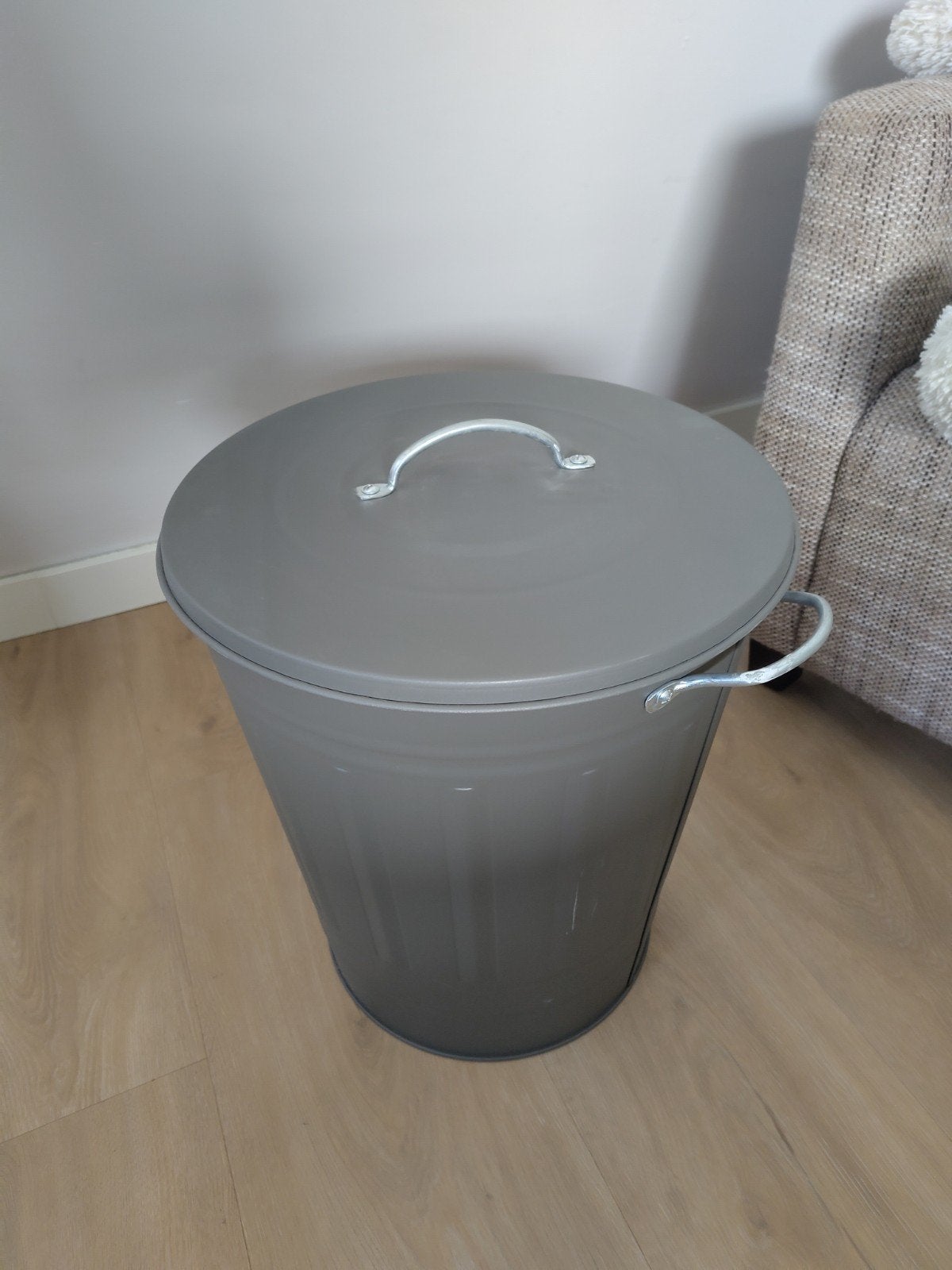IKEA KNODD afvalemmer met deksel - Grijs, Gebruikt, 50 tot 75 cm, Ophalen of Verzenden, Metaal