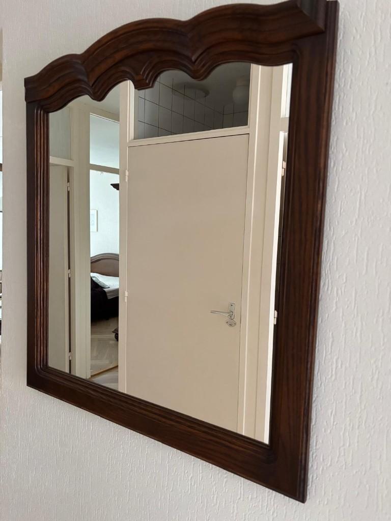 Klassieke Spiegel met Plateau + Toogspiegel – Massief Hout, Huis en Inrichting, Woonaccessoires | Spiegels, Ophalen, Zo goed als nieuw