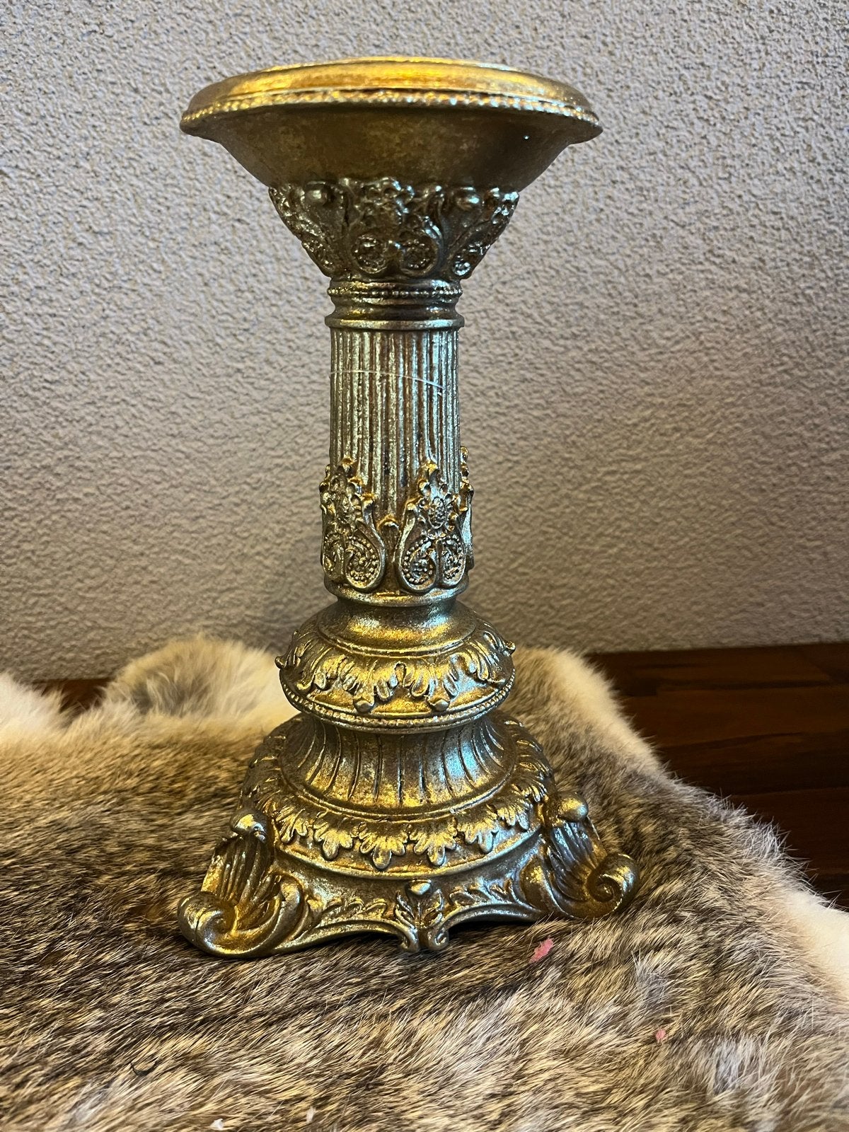 Baroque kandelaar goudkleurig, Ophalen, Goud