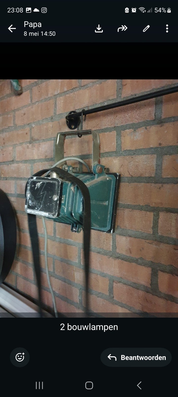 2 bouwlampen - Gebruikt maar klaar voor een 2de ronde, Ophalen, Gebruikt, Lamp met armatuur