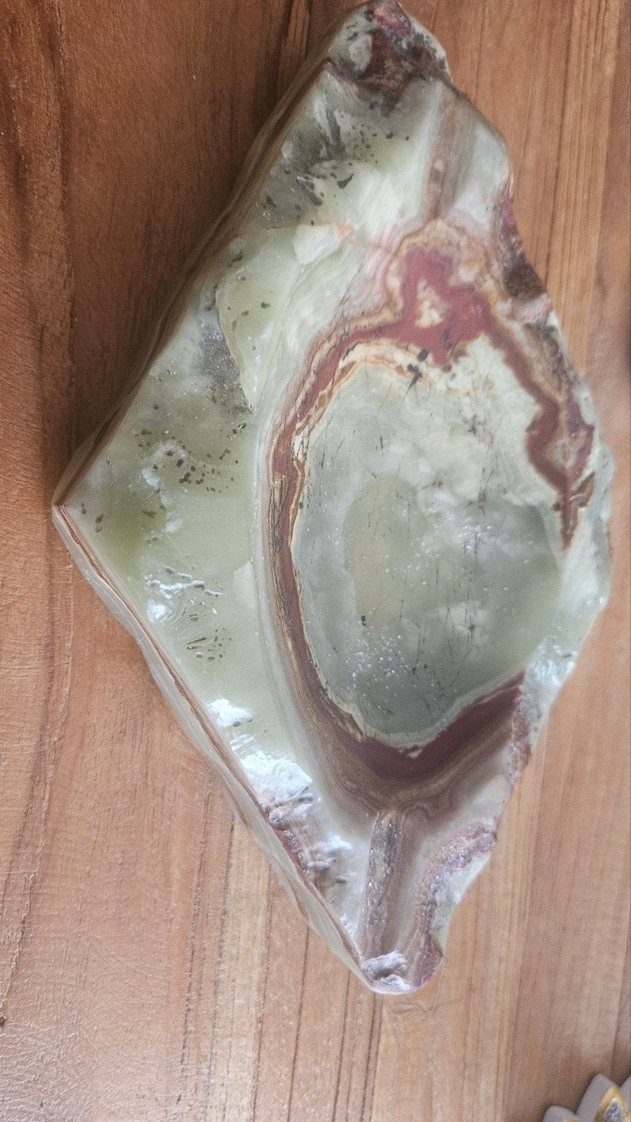 Unieke Onyx Asbak - Natuursteen Decoratie, Vintage, Meerkleurig, Ophalen of Verzenden, Zo goed als nieuw