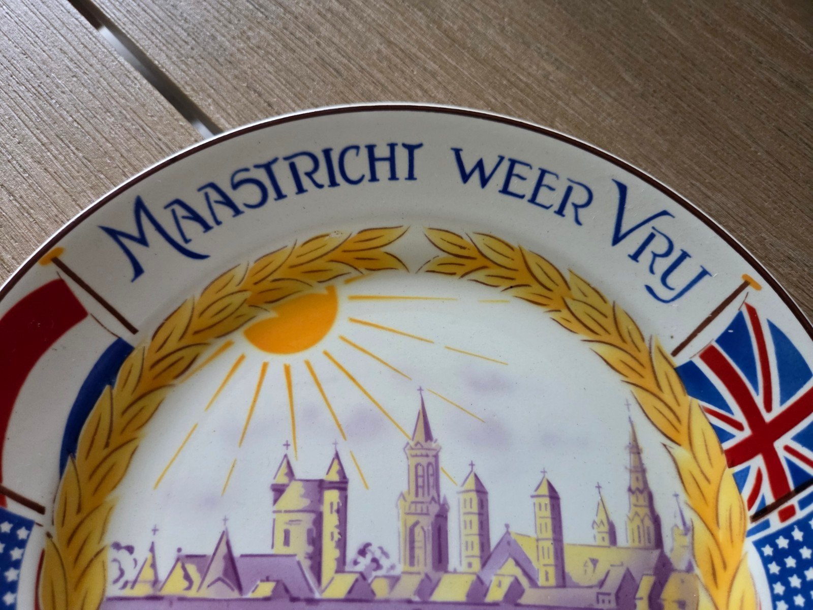 Maastricht weer vrij bord bevrijding 14-9-1944, Ophalen of Verzenden