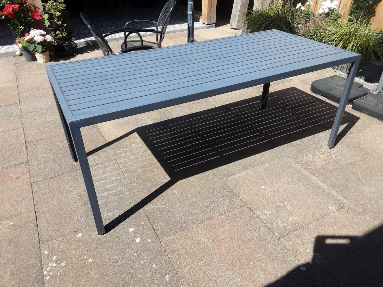 Te koop: tuintafel 1.90x0,87x0,75 (lxbxh), Ophalen, Gebruikt, Rechthoekig, Aluminium
