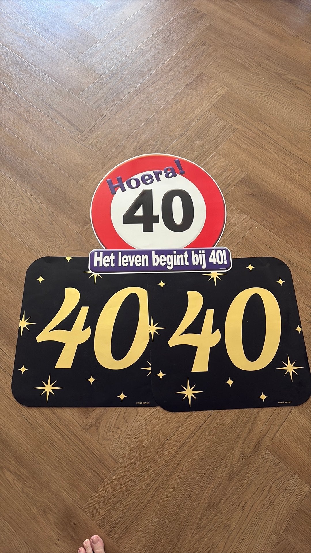 Borden 40 jaar feestversiering + vlaggetjes, Eén persoon